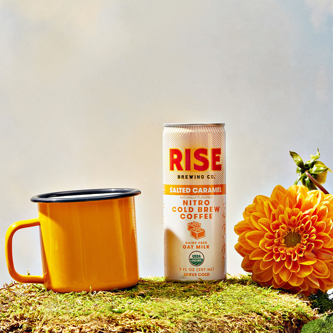 RISE Brewing Co. Salted Caramel Nitro Cold Brew beautiful