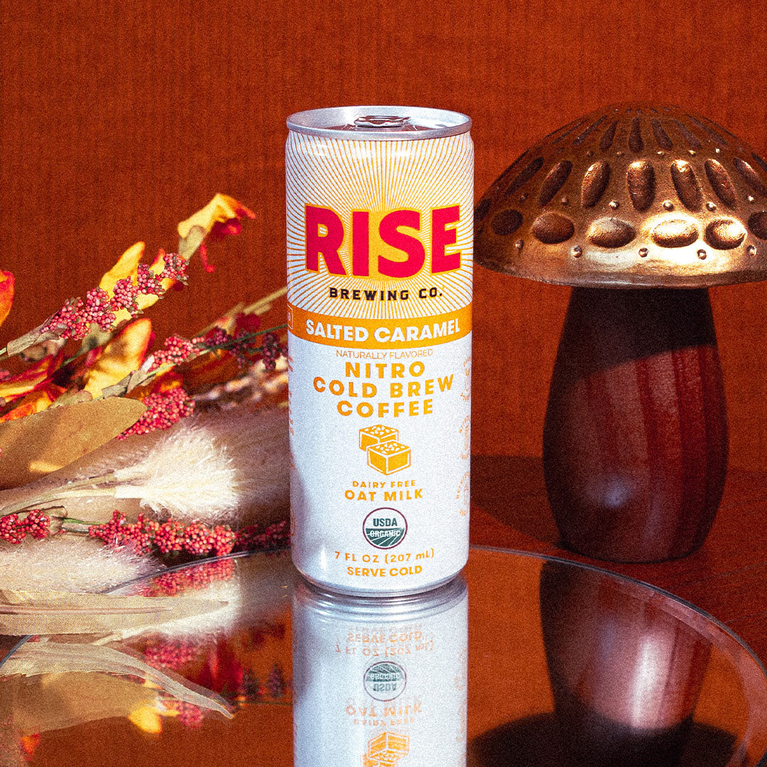RISE Brewing Co. Salted Caramel Nitro Cold Brew mushroom