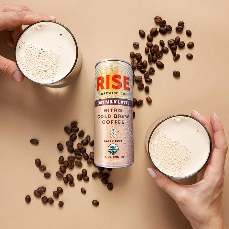 RISE Brewing Co. Oat Milk Latte Nitro Cold Brew Overhead