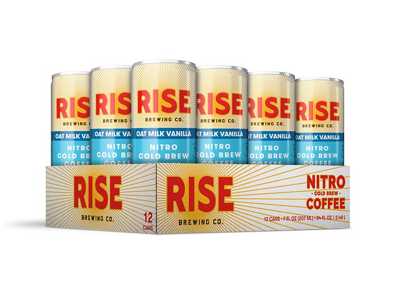 RISE Brewing Co. Oat Milk Vanilla Latte Cold Brew 12 pack 7 oz