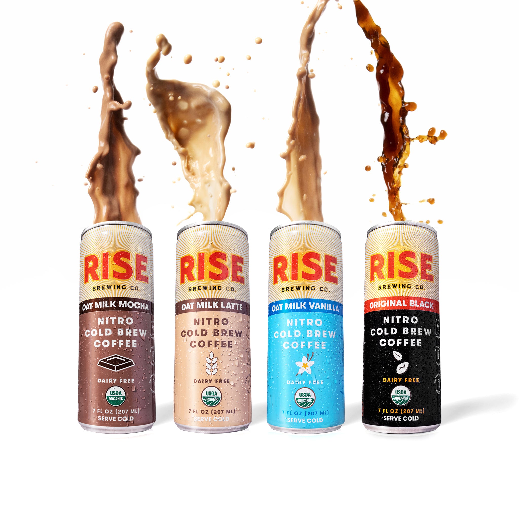 RISE Brewing Co. Organic Nitro Cold Brew Coffee Lineup