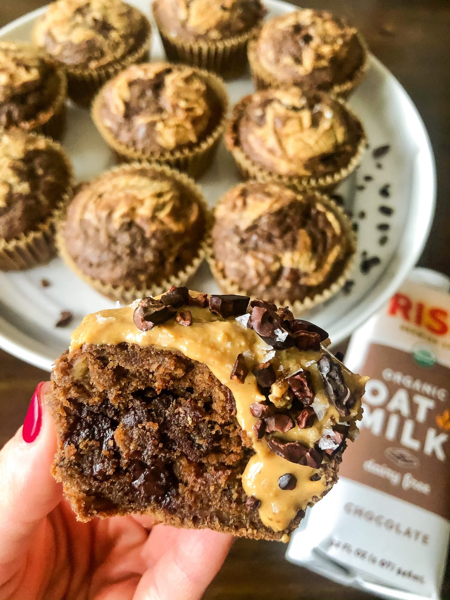 RISE Brewing Co. Peanut Butter, Banana, Double Chocolate Muffins