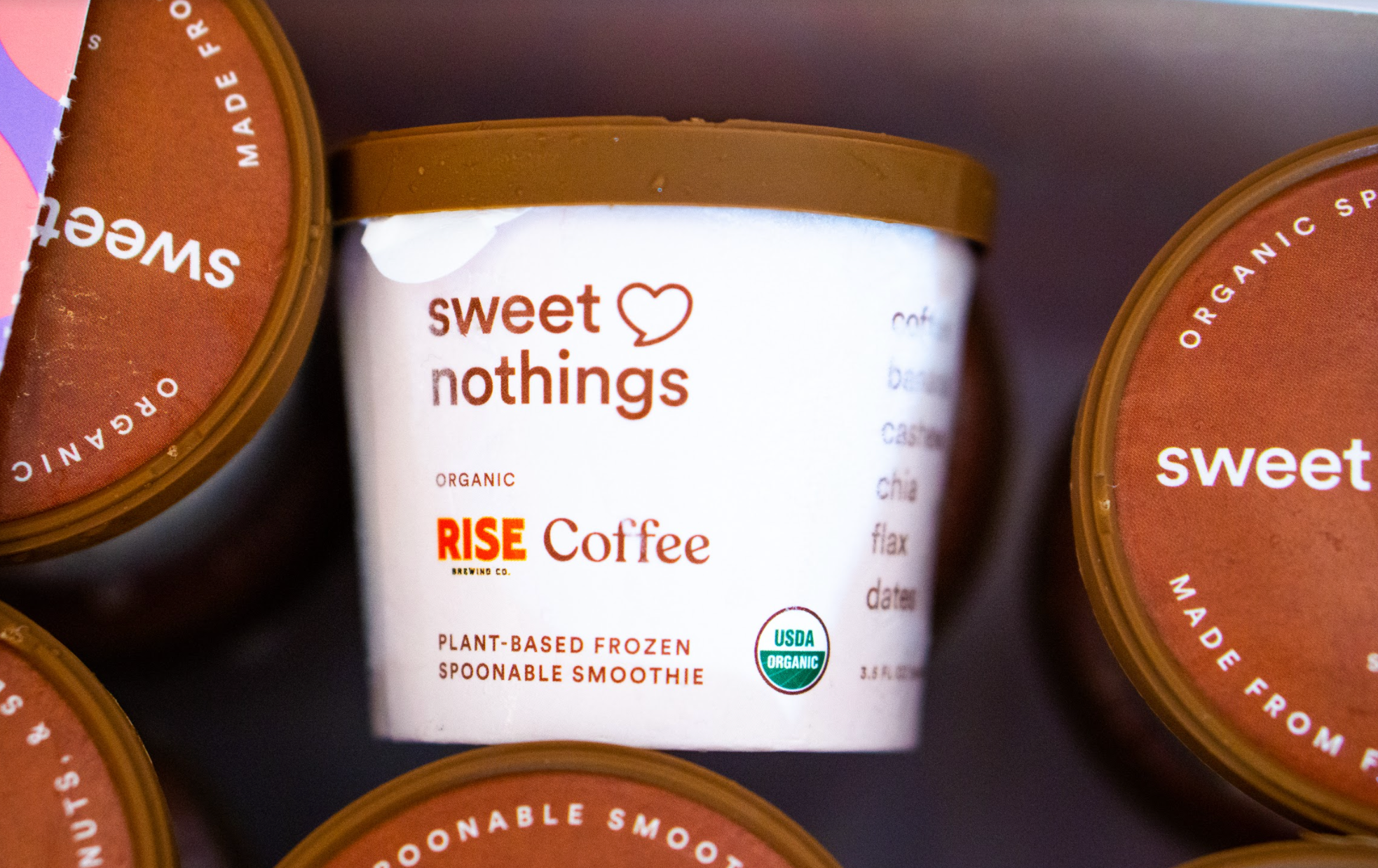 RISE Brewing Co. x Sweet Nothings plant based frozen smoothie