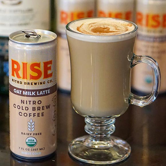RISE Brewing Co. Oat Milk Latte Nitro Irish Coffee