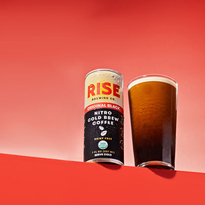 RISE Brewing Co. Nitro Cold Brew Original Black cascade