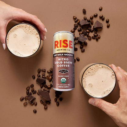RISE Brewing co. 7 oz. Oat Milk Mocha Overhead 