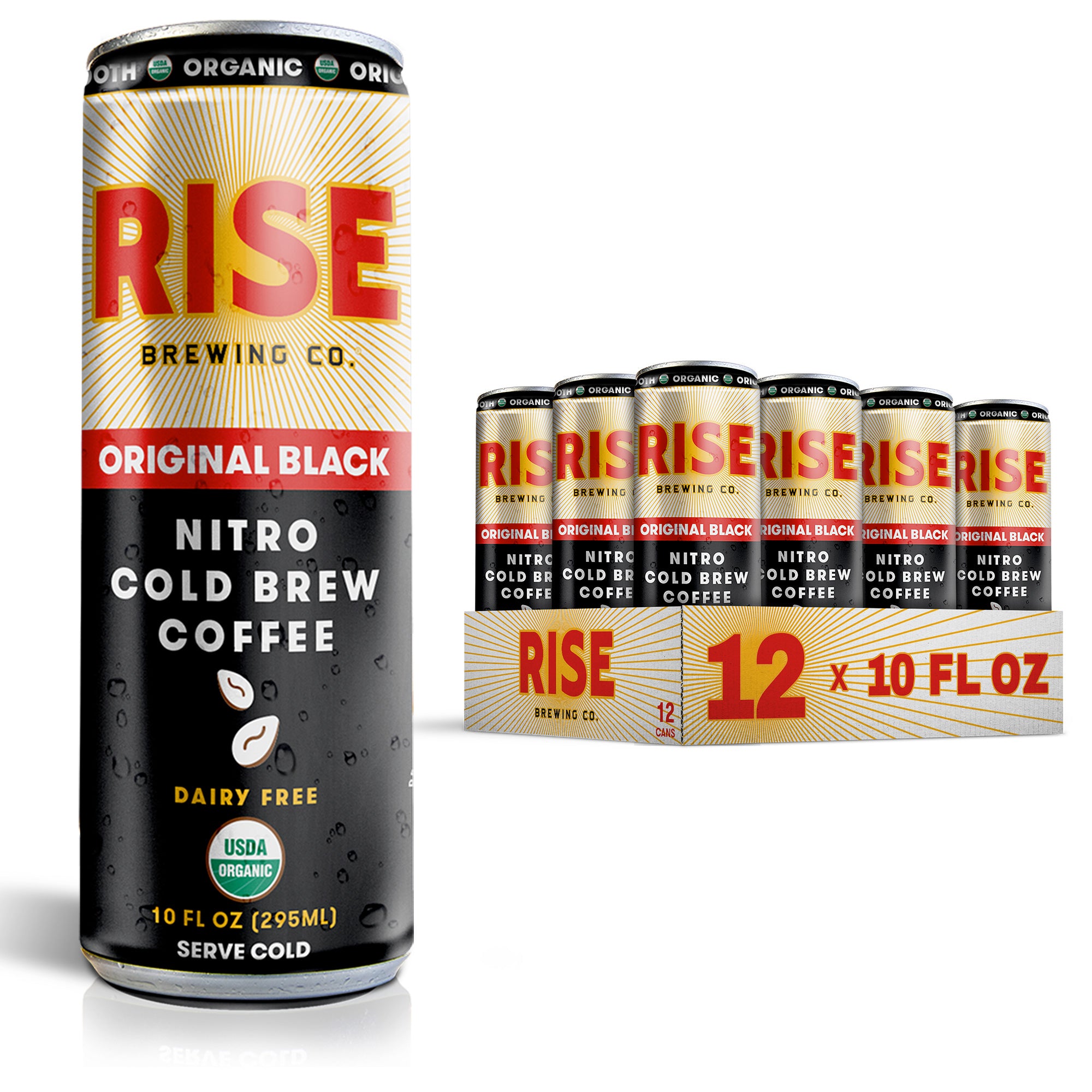 RISE Brewing Co. Nitro Cold Brew Original Black 10oz 12 pack