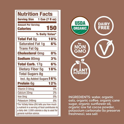 RISE Brewing Co. Oat Milk Mocha Nitro Cold Brew nutritional facts